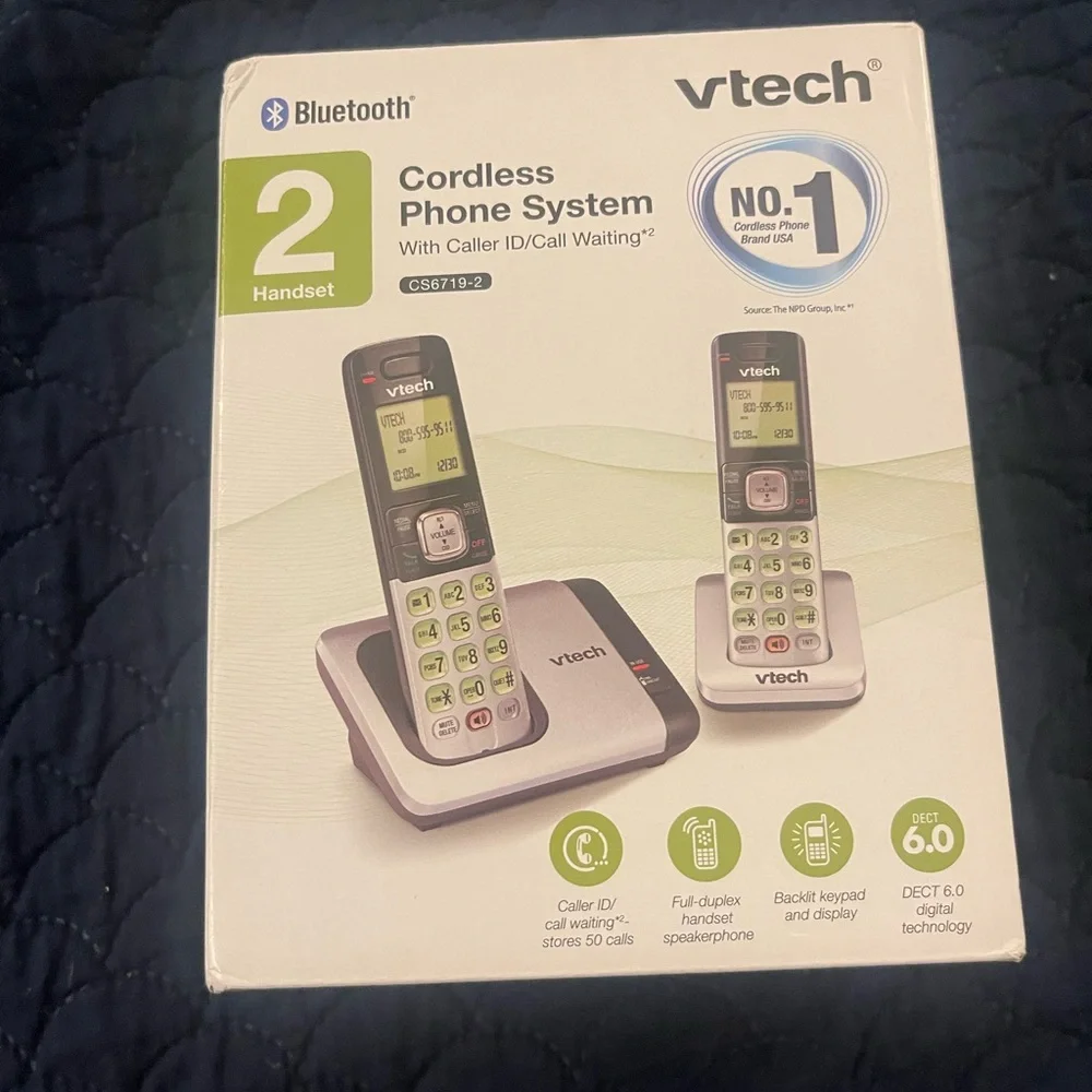 VTech CS6719-2 2-Handset Cordless Phone with Caller ID/Call Waiting, NEW.